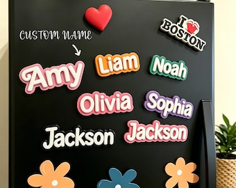 Cute 3D Custom Name Fridge Magnet • Personalized Acrylic Name Magnet • Customizable Letter Magnet for Home Decor • Bridesmaid Gift Idea