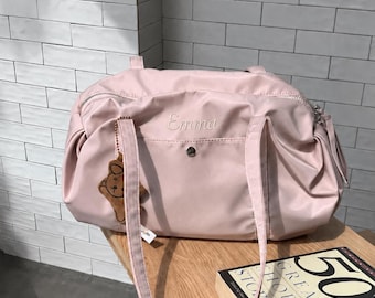 Personalized Embroidered Mini Duffle Bag, Lightweight Gym and Overnight Tote
