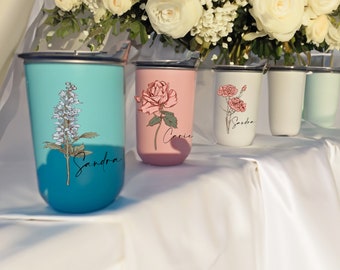 Personalisierter Becher, Brautjungfer Vorschlag Geschenk, Weinbecher, Kaffeetasse, 10 Unzen Edelstahlbecher ， Bachelorette, Schnapstasse