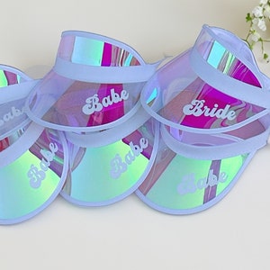 Personalized Holographic Visors,Beach Bachelorette Gifts,Pool Party Favors,Beach Wedding Gift,Bridesmaids Hat,Bachelorette Party Sun Visors