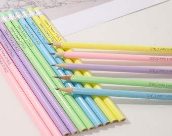 Personalized Pencil Set, Stocking Stuffer, Kids Gift, Custom Pencils, Christmas Gift Kids, Name Pencil, SET OF 5 Pencils, Tween Girl Gift