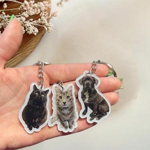 Custom Photo Keychain,Christmas Gift for Her,Custom Acrylic Charm, Dog Keychain,,Pet Photo, Logo Printing Keychain,Family Photo Keychain