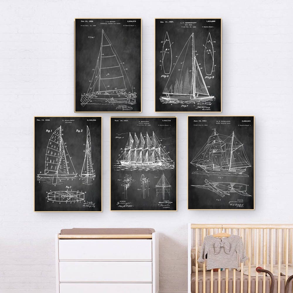 Vintage Patent Art Sailing Boat or Ship Art Prints Unframed 5 Etsy