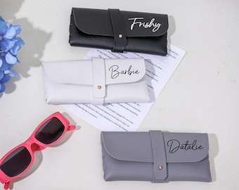Leather Glasses & Sunglass Case for Women,Minimalist Eyeglasses Case for Her, Personalized Soft Glasses Holder, Mother’s day Gift