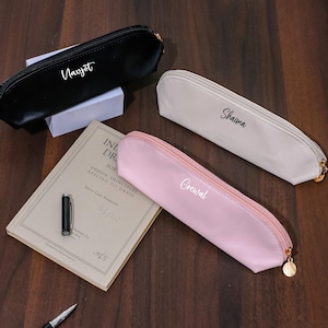 Personalized pencil case, Custom pencil pouch, Pen case, Aesthetic pouches, Leather pen bag, Pencil case, Mother days gift, Gift for mom