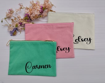 Makeup bag Gift for Her Personalized Cosmetic Bag for bridal party bridesmaid gifts Birthday Holiday Christmas Gifts for Mom