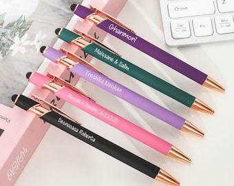 Personalised Luxurious Soft Touch Rose Gold Pen, Gift Pens for Women, Best Friends Gift, Christmas Gifts, Fancy Custom Pen, Presents for Her