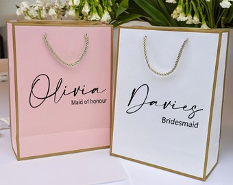 Geschenktasche für die Hochzeit, Hochzeitsgeschenktaschen, luxuriöse personalisierte Geschenktasche, Brautjungfern-Geschenktaschen, Trauzeugen-Geschenktaschen, Brautparty-Geschenktasche