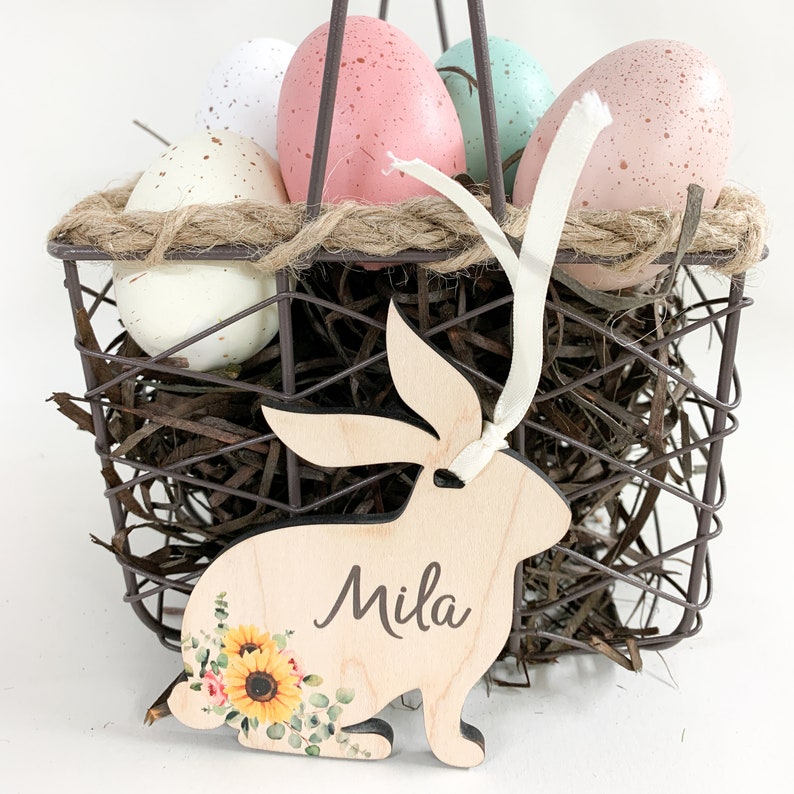 Personalized Tag Personalized Easter Tag Custom Name Easter Basket Tag Easter Name Tag Mila Style Kids Easter Tag Easter Tag Wood