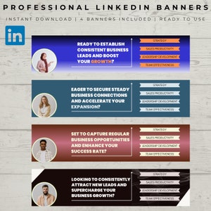 LinkedIn Template Bundle: Corporate Banners and Branded Social Media Posts | Canva Template | Linkedin Background & Branding
