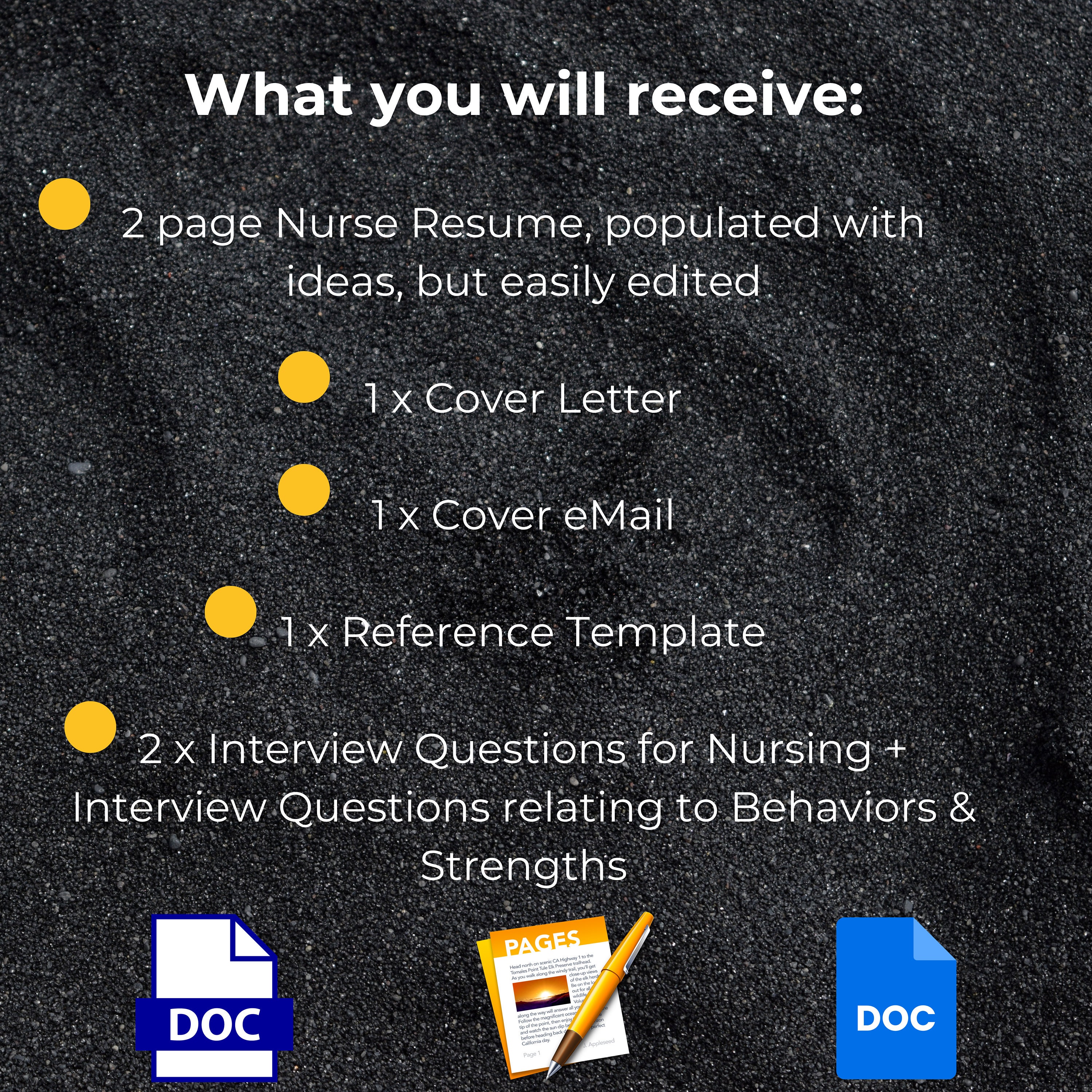 Task Nurse Introduction Email Example Nurse Resume Package: Resume |cover Email| Letter, References, Nursing ...