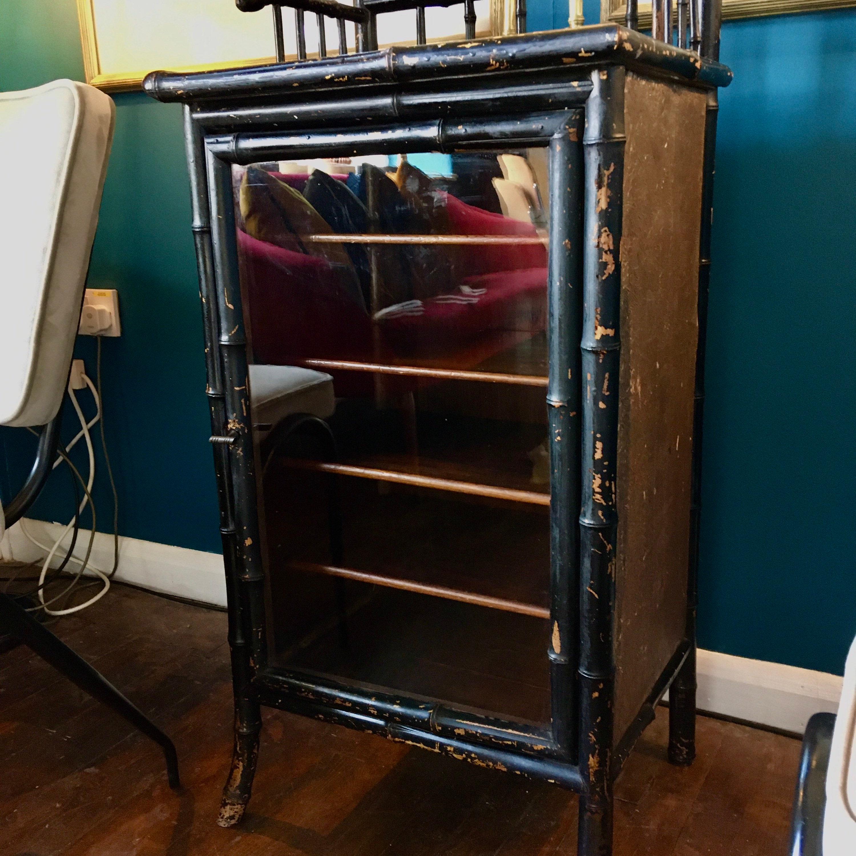 A beautiful original painted bamboo and glass with Etsy