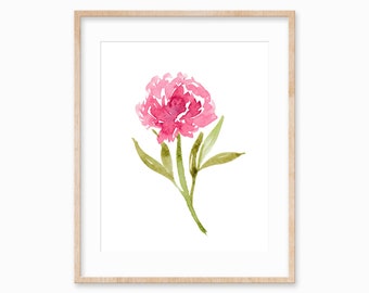 Pink Peony - INSTANT DOWNLOAD Aquarell Druck