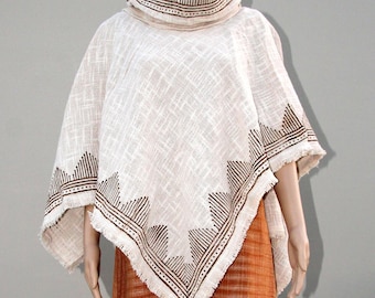 Wolle Boho Poncho Handarbeit, Festival Cape Umhang, Winter Oberbekleidung