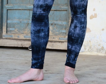 Leggings Yoga - Boho Tie Dye Cotton Leggings - Pantalon de Yoga - Leggings Mode Yoga d’été - Cadeau pour elle - Fait main