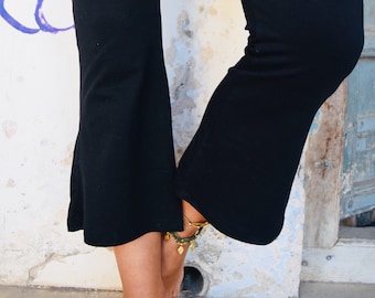 Leggings de algodón de 3/4 de largo para mujer, pantalones capri elásticos, leggings de yoga de cintura alta, mallas cortas de verano estilo boho.