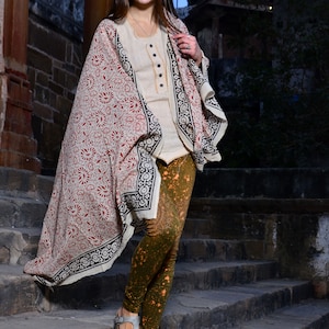 Hand Block Print Cotton Sarong: Jaipur Indian Scarf