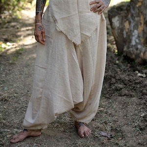 Natural cotton Afghani harem pants / Unisex trousers image 3