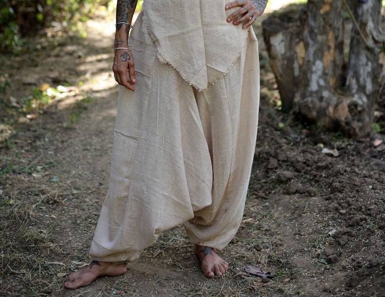 Natural cotton Afghani harem pants / Unisex trousers image 3