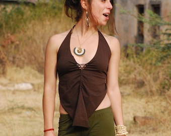top estilo pixie con cuello halter