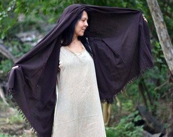 Lightweight Cotton Boho Scarf Handmade, Travel Wrap Shawl, Bohemian Summer Accessory