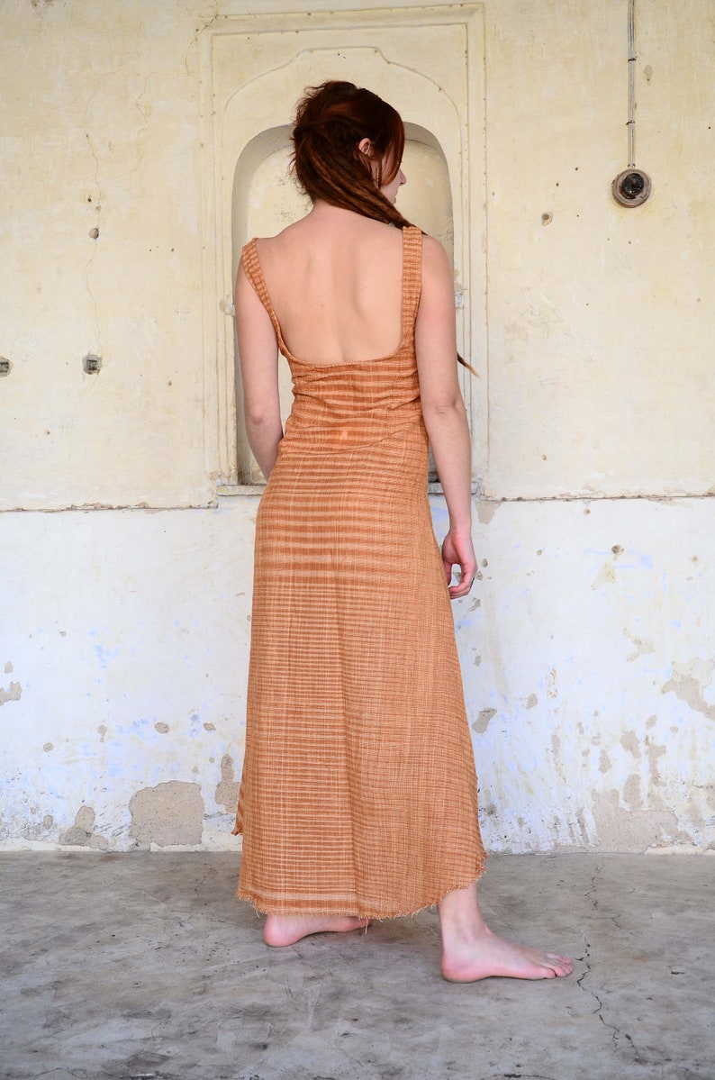 Beautiful simple open back dress...from khadi organic cotton image 5