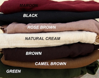 Natural 100% Cotton Fabric – 7 Colors, Breathable Textile by the Yard, Handmade Craft & Sewing Material
