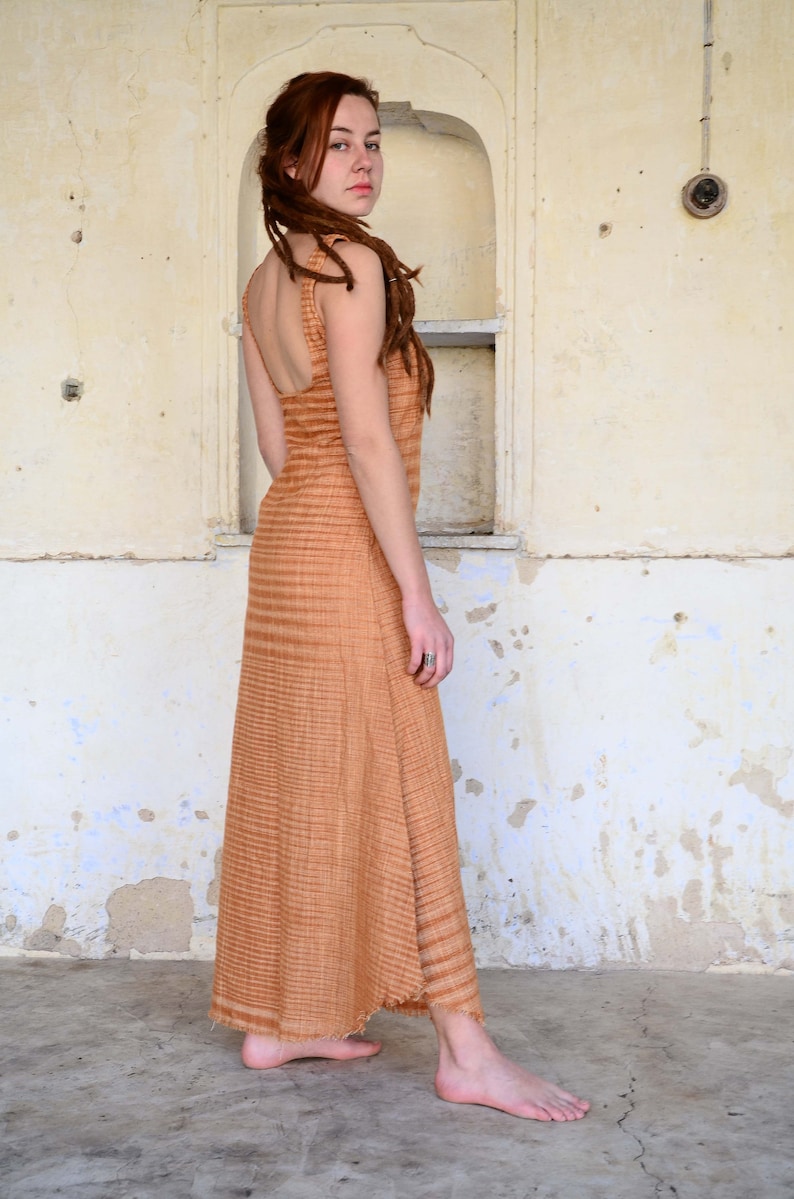 Beautiful simple open back dress...from khadi organic cotton image 2