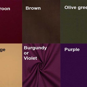 Pu&ograve; includere: Campione di tessuto in 10 colori diversi: nero, marrone scuro, marrone, verde oliva, grigio, verde acqua, beige, bordeaux o viola, viola e cammello chiaro.