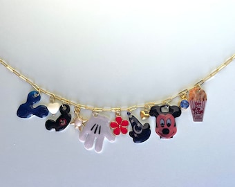 90s Disney Inspired Charm Necklace | Gold Dainty | Nostalgic Jewelry | Magical Accessory | Gift for Her