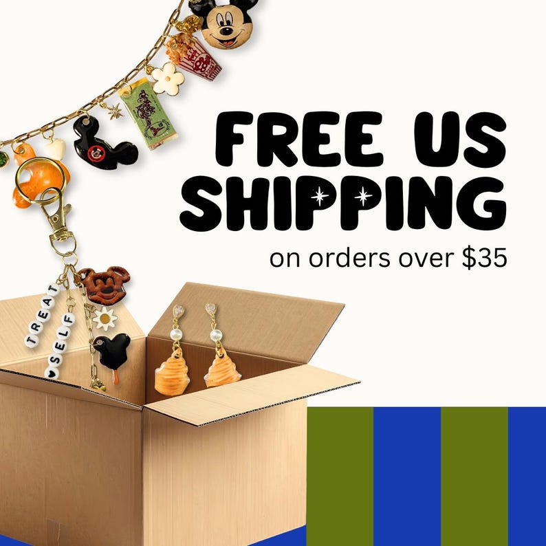 Retro Mickey Mouse Treat Charm Necklace | Disney Inspired | Gold Paperclip Chain | Hand Cut Charms image 4