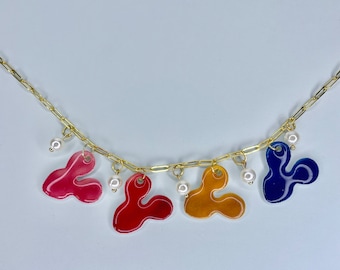 Collar con dije de globo de Mickey de Disney / Joyería de adorno / Hecho a mano / Accesorio mágico / Regalo para ella