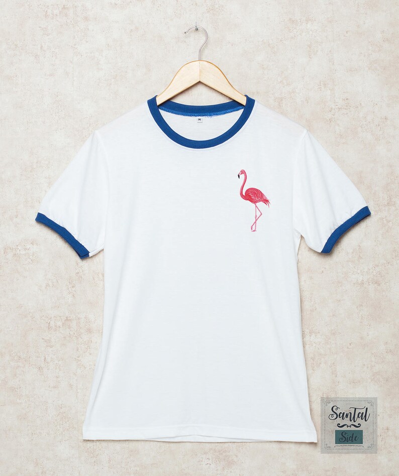 Flamingo Shirts Pink Flamingo Tshirt Pocket TShirt Ringer Etsy
