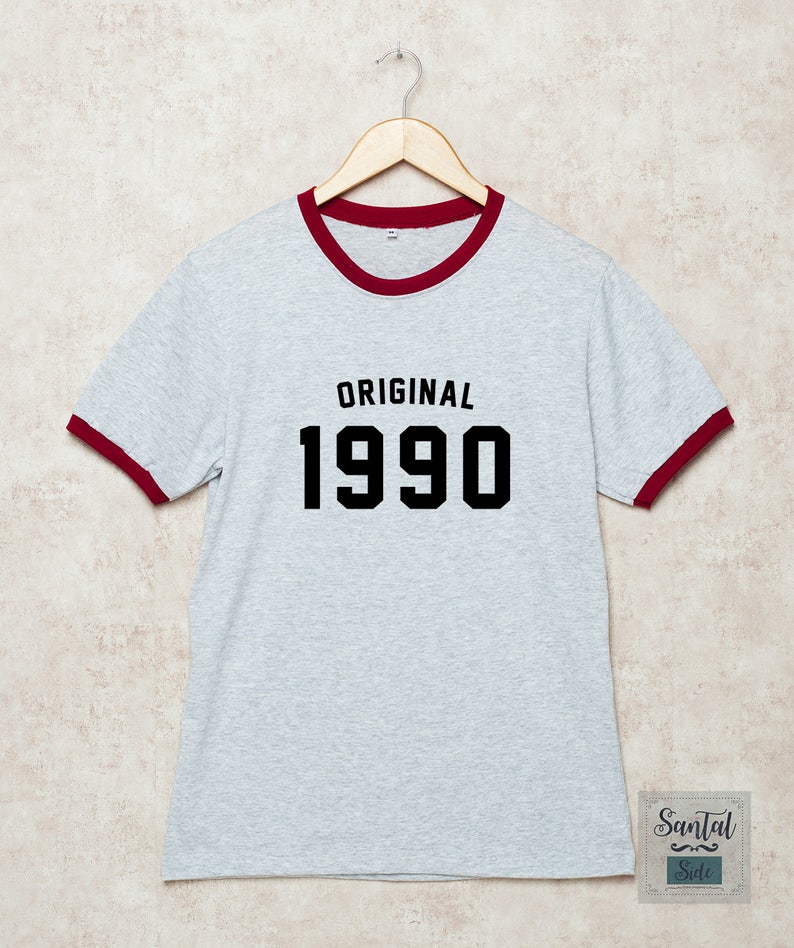30th Birthday Shirt 1990 T-Shirt Short Sleeve Casual Vintage 90s Womens Tee Shirt