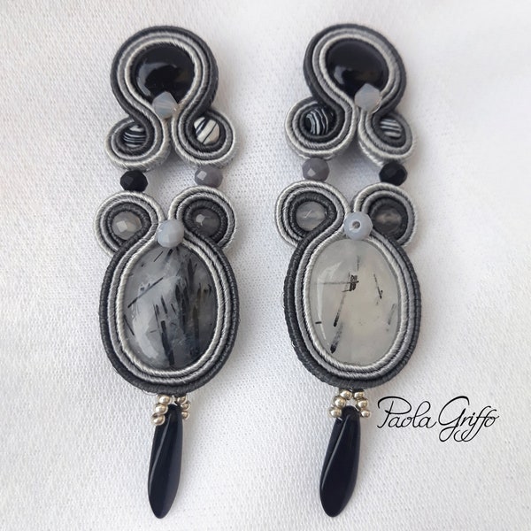 Orecchini soutache "Lady in Black"