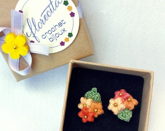 Crochet earrings, Florecita bijoux | Orange #05 |