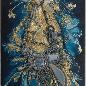 Gemälde + Soutache-Halskette „Spirito Libero“.