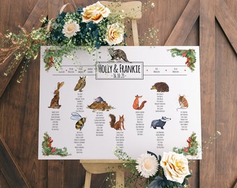 Woodland Themed Wedding Seating Plan