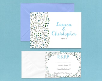 Blue Daisy Wedding Invitations