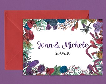 Winter Wildflower Wedding Invitations