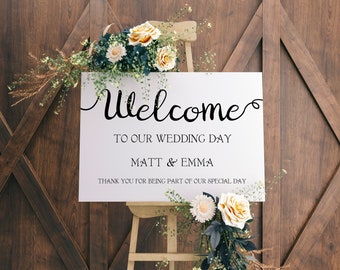 Simple Calligraphy Wedding Welcome Sign