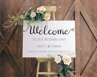 Simple Calligraphy Wedding Welcome Sign
