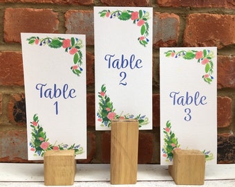 Pink Rose Wedding Table Number