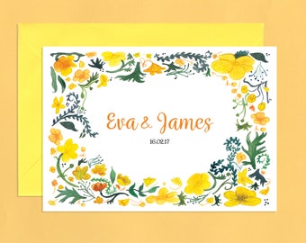 Country Buttercup Meadow Wedding Invitations