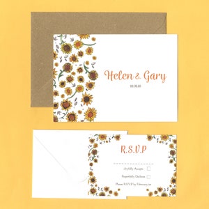 Sunflower Wedding RSVP Save the Date Sets image 1