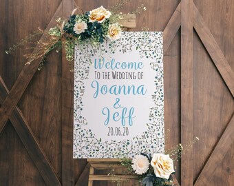 A2 Pink Rose Welcome to my Wedding Sign