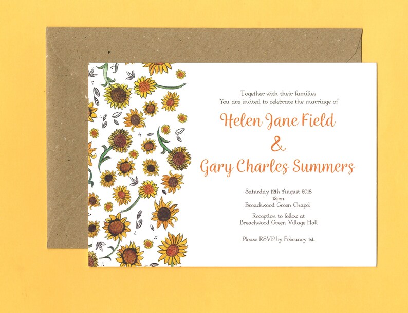 Sunflower Wedding RSVP Save the Date Sets image 4