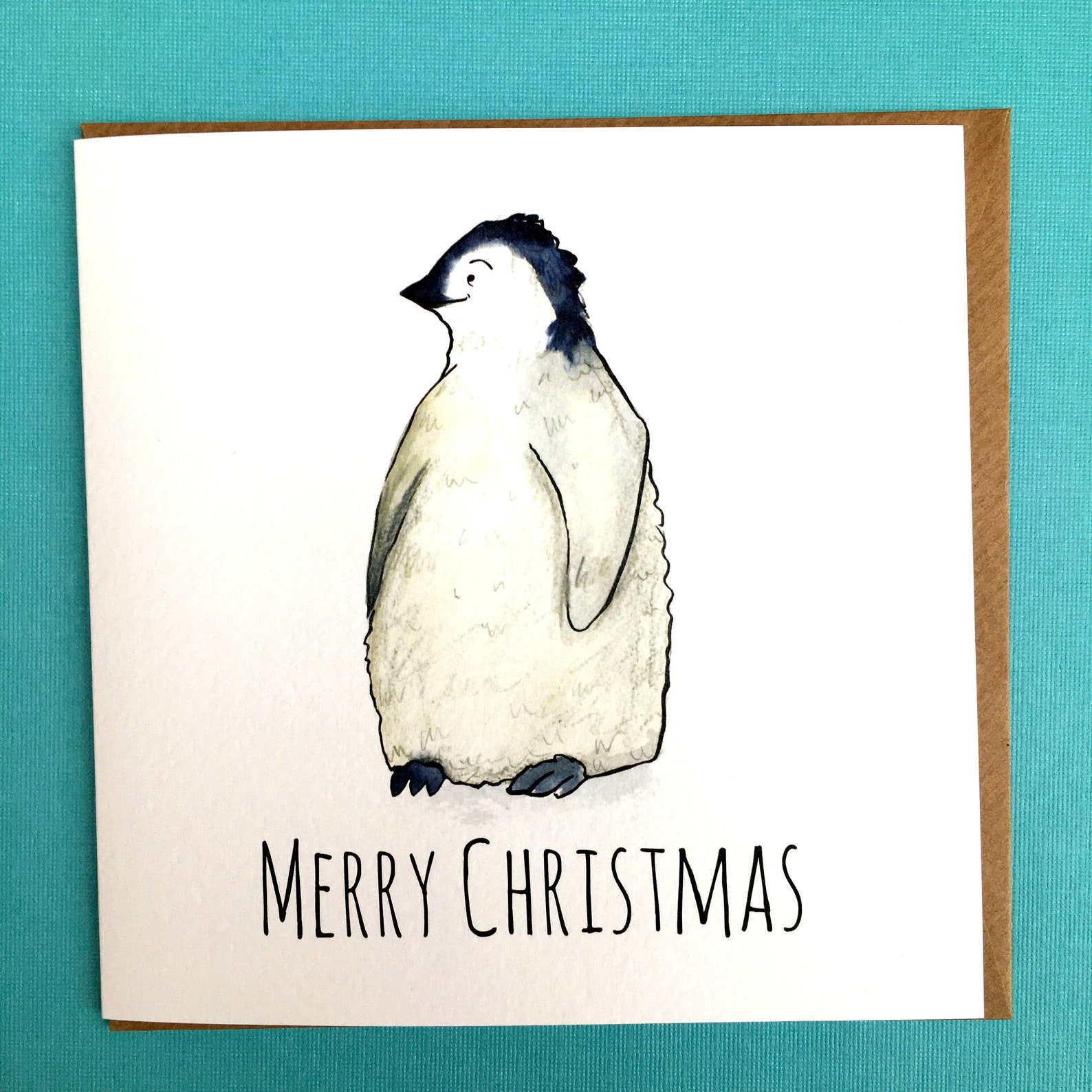 Cute Baby Penguin Christmas Card Baby's First Christmas Etsy