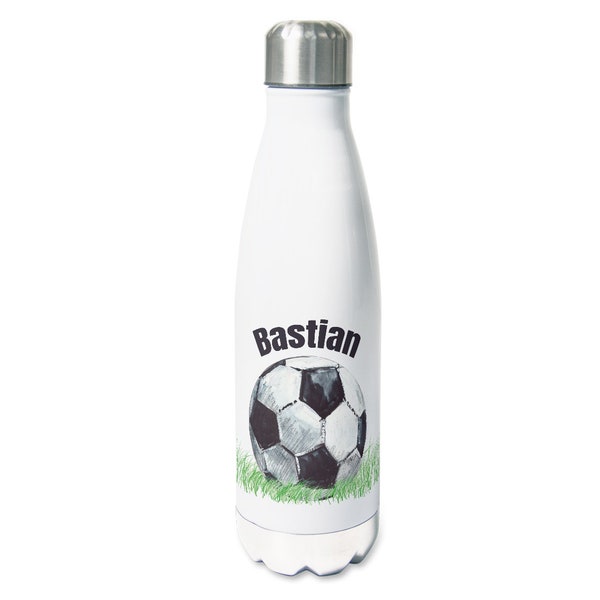 Fussballer Trinkflasche personalisiert mit Namen, Isolierflasche Wasserflasche für Kinder Erwachsene, 500ml, Sportflasche - Fußball Jungen