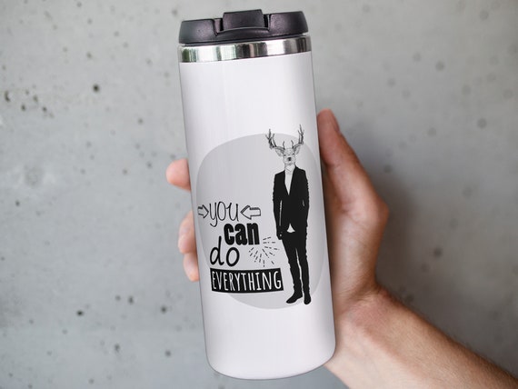 Taza termo taza de café alce con decir café para llevar taza regalo para  papá para él día del padre colega termo aislado taza sobre la marcha -   México